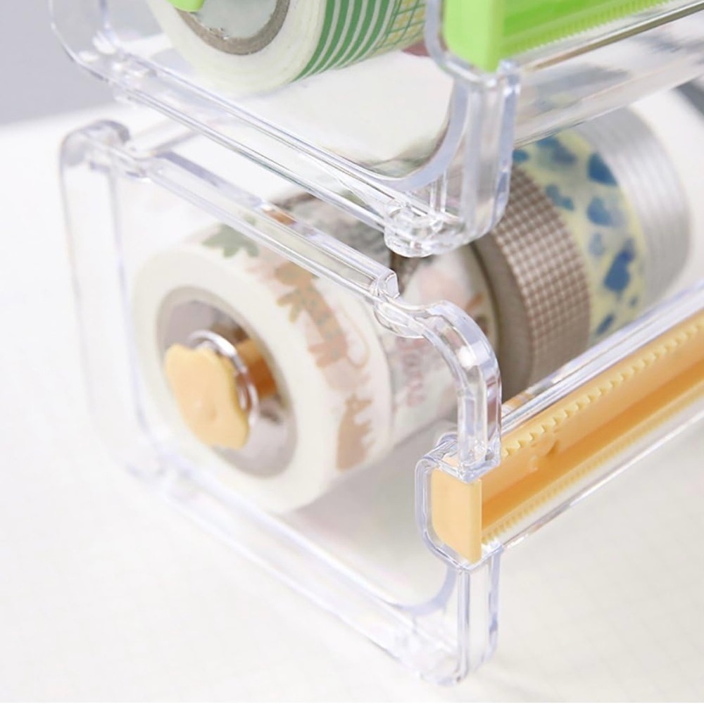 1-4 Pack Washi Tape Dispenser Transparent & Green Acrylic (3 more 4 pack avail) - Picture 7 of 8